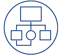 vector drawing of an organizational map